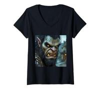 Mujer Fantasía Gran Guerrero Fuerte Camiseta Cuello V