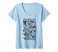 Mujer Fantasía Miniatura Mini Pintor Divertido Mago Aerógrafo RPG Camiseta Cuello V