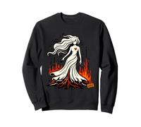 Mujer Fantasma con corazón y Llamas góticas Sudadera