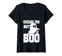 Mujer Fantasma Divertido de Halloween Discuse Me But Boo Camiseta Cuello V