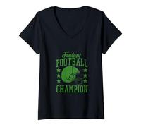Mujer Fantasy Football League Champion- American Draft, EE.UU. Deportes Camiseta Cuello V
