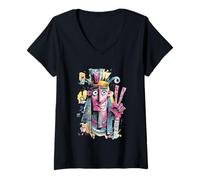 Mujer Faraón Paz Graffiti Pop Personaje Gráfico Arte Letrero Estilo Camiseta Cuello V