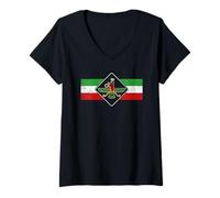Mujer Faravahar Zoroastrismo Zaratustra Símbolo filósofo Camiseta Cuello V