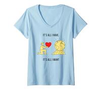 Mujer Farmer Ofrece un diseño simbólico Minimalista de corazón a Tierra Camiseta Cuello V