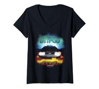 Mujer Faros delanteros DeLorean número 35 BTTF-35 de Regreso al futuro Camiseta Cuello V