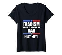 Mujer Fascism is Bad History Resist Like Its 1776 No Kings America Camiseta Cuello V