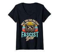 Mujer Fascistas Mentirosos Tú Puedes Impedir el Fascismo Resist Camiseta Cuello V