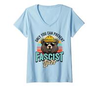 Mujer Fascistas Mentirosos Tú Puedes Impedir el Fascismo Resist Camiseta Cuello V