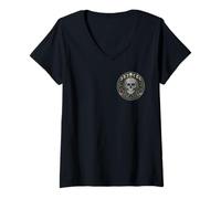 Mujer Fases Lunares Hongo Gótico Camiseta Cuello V