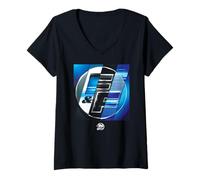 Mujer Fast & Furious 25th Anniversary F&F Logo Split Camiseta Cuello V
