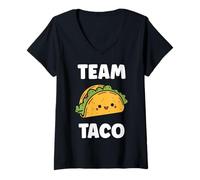 Mujer Fastfood Small Taco Minimalist Food Simple Team Taco Camiseta Cuello V