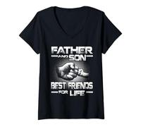 Mujer Father and Son Best Friend For Life Funny Fathers Day Camiseta Cuello V