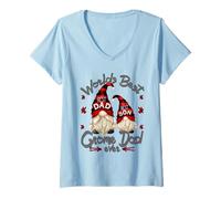 Mujer Father and Son Matching Motif Fathers Day GNOME For Best Dad Camiseta Cuello V