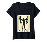 Mujer Fathers Day Tarot Card The Dad Funny Father of Two Camiseta Cuello V