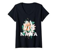 Mujer Favignana Diseño Floral Favignana Flor Sicilia Camiseta Cuello V