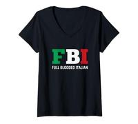 Mujer FBI - Italiano a Toda Sangre Camiseta Cuello V