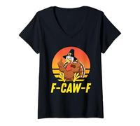 Mujer FCAWF Turkey Retro VintageTurkey F-Caw-F Thanksgiving Camiseta Cuello V
