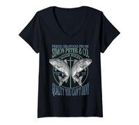 Mujer Fe Cristiana Jesús Simón Pedro Divertido Marisco Versículo Camiseta Cuello V