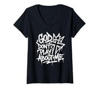 Mujer Fe Urbana Dios no Juega Hip-Hop Cristiano Camiseta Cuello V