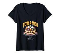 Mujer Fear-A-Misu Postre Espeluznante Ghosts Gusanos de Caramelo Camiseta Cuello V