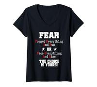Mujer Fear Forget Everything and Run Or Face Rise Choice Is Yours Camiseta Cuello V