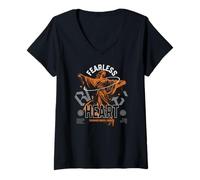 Mujer Fearless Heart - Ropa de Calle Y2K Camiseta Cuello V