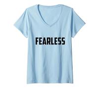 Mujer Fearless tee Shirt, Fearless and Strong Motivational Quotes Camiseta Cuello V