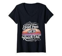 Mujer Feel Free Not To Reach out Introvertido Solo Paz - Camiseta Cuello V