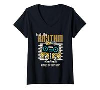 Mujer Feel The Rythm - Kings of Hip Hop (Gráfico Divertido) Camiseta Cuello V