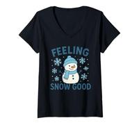 Mujer Feeling Snow Good Orgulloso Partidario Camiseta Cuello V