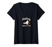 Mujer Feeling Un Pro-Duck-Tive Funny Lazy Funny Work Wear Camiseta Cuello V