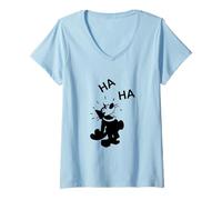 Mujer Felix el Gato Haha Riendo - Vintage 1920s Retro Cartoon Camiseta Cuello V