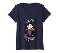Mujer Felix The Cat Vampire Trick Or Treat Camiseta Cuello V