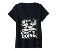 Mujer Feliz Año Nuevo Firworks Display Nochevieja Camiseta Cuello V