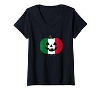 Mujer Feliz Calabaza Italiana Camiseta Cuello V