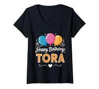Mujer Feliz cumpleaños Tora Camiseta Cuello V