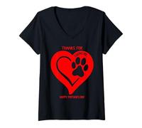 Mujer Feliz Día de la Madre A La Mejor Mamá Perro Gracias Por Amar Camiseta Cuello V