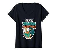 Mujer Feliz Navidad judía Comida China Humor Fideos Comida para Llevar Camiseta Cuello V