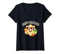 Mujer Feliz Pascua - Pésaj judío Festivo judío Camiseta Cuello V