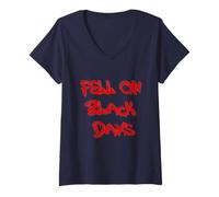 Mujer Fell on Black Days T-Shirt - Moody & Grunge-Inspired Design Camiseta Cuello V