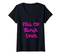 Mujer Fell on Black Days T-Shirt - Moody & Grunge-Inspired Design Camiseta Cuello V