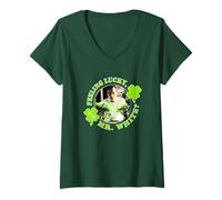 Mujer Felling Lucky Mr. White Shamrock St. Patrick's Day TV Show Camiseta Cuello V