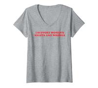 Mujer Feminismo Feminista Apoyo los Derechos y los Errores de Las Mujeres Camiseta Cuello V