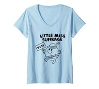 Mujer Feminist Kids Cute Little Miss Sufragio Votar Cuarta Ola Camiseta Cuello V