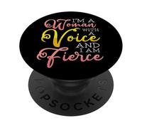 Mujer Feminista con Voz Soy Feroz Feminismo PopSockets PopGrip Adhesivo