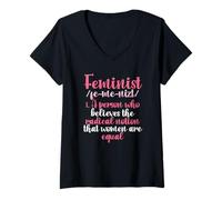 Mujer Feminista cree Que la noción Radical de Las Mujeres es Igual a Feminista Camiseta Cuello V
