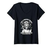 Mujer Feral and Unhinged Moms Club Funny Coffee Lover Skeleton Mom Camiseta Cuello V