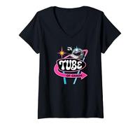 Mujer Ferret Tube of Chaos Retro Pet Owner Vintage Sign Design Camiseta Cuello V