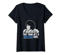 Mujer Ferris Bueller They Think He's a Righteous Dude Retro Movie Camiseta Cuello V