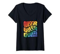 Mujer Festival del Orgullo Gay Queer Queer LGBTQ Camiseta Cuello V